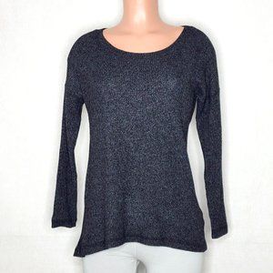 Soft Surroundings Soft Ribbed Knit Sweater Top Charcoal Gray 2AW32